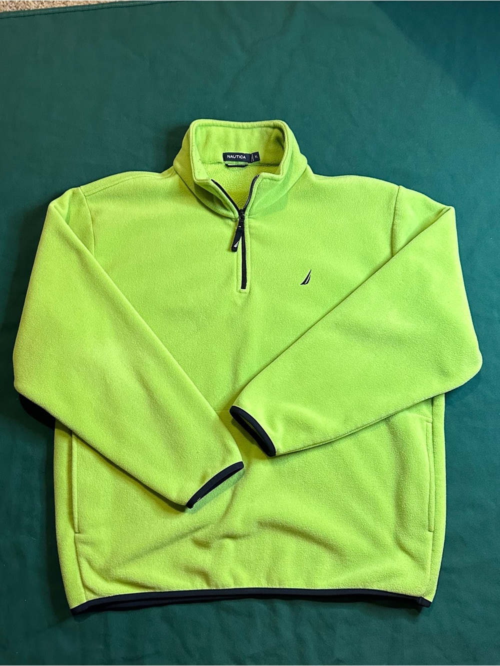 Nautica Lime Green Quarter Zip Sweater Men’s Size XL
